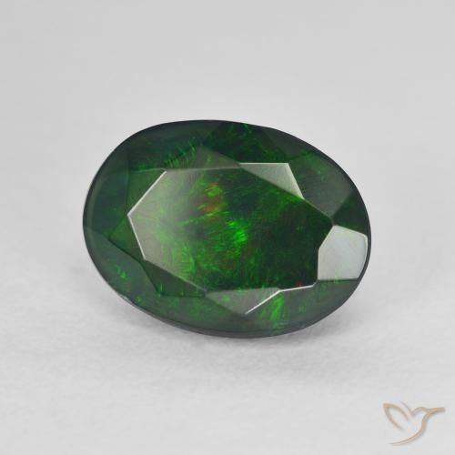 9,17 ctw natürlicher Mehrfarbig Schwarzer Opal, Oval, Lichtdurchlässig