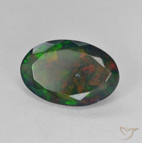 9,17 ctw natürlicher Mehrfarbig Schwarzer Opal, Oval, Lichtdurchlässig