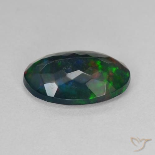 9,17 ctw natürlicher Mehrfarbig Schwarzer Opal, Oval, Lichtdurchlässig