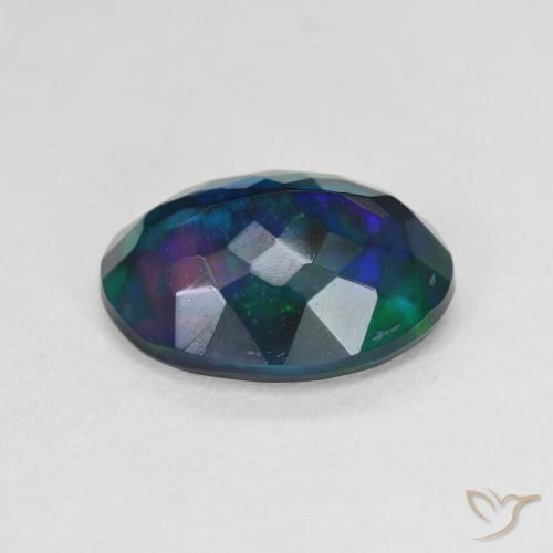 9,17 ctw natürlicher Mehrfarbig Schwarzer Opal, Oval, Lichtdurchlässig