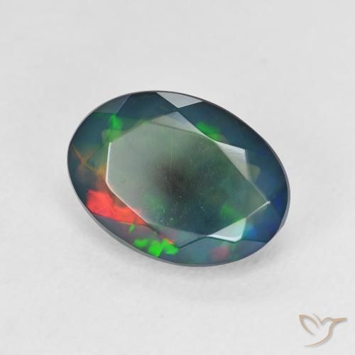 9,17 ctw natürlicher Mehrfarbig Schwarzer Opal, Oval, Lichtdurchlässig
