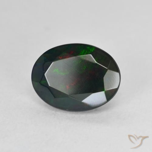 9,17 ctw natürlicher Mehrfarbig Schwarzer Opal, Oval, Lichtdurchlässig