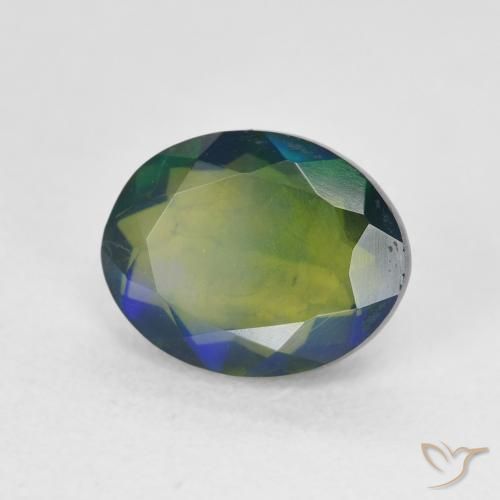 9,17 ctw natürlicher Mehrfarbig Schwarzer Opal, Oval, Lichtdurchlässig