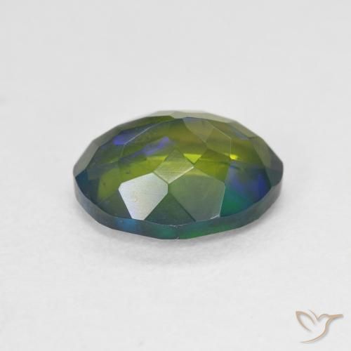 9,17 ctw natürlicher Mehrfarbig Schwarzer Opal, Oval, Lichtdurchlässig
