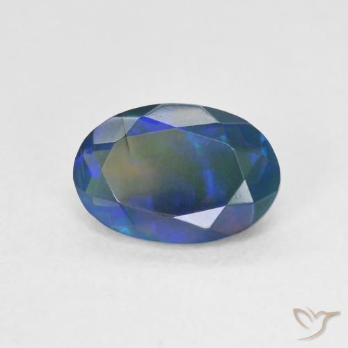 9,17 ctw natürlicher Mehrfarbig Schwarzer Opal, Oval, Lichtdurchlässig