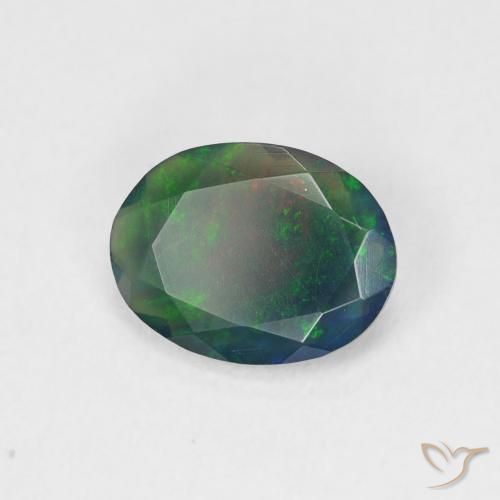 9,17 ctw natürlicher Mehrfarbig Schwarzer Opal, Oval, Lichtdurchlässig