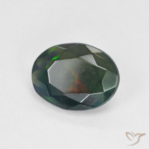 9,17 ctw natürlicher Mehrfarbig Schwarzer Opal, Oval, Lichtdurchlässig