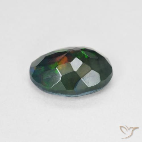 9,17 ctw natürlicher Mehrfarbig Schwarzer Opal, Oval, Lichtdurchlässig