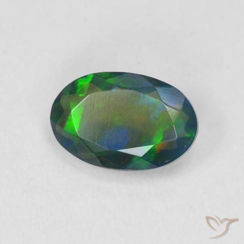 9,17 ctw natürlicher Mehrfarbig Schwarzer Opal, Oval, Lichtdurchlässig