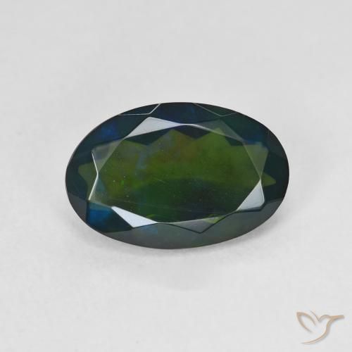 1.64ct Natürlicher Mehrfarbig Schwarzer Opal, Oval, Lichtdurchlässig