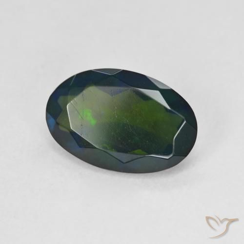 9,17 ctw natürlicher Mehrfarbig Schwarzer Opal, Oval, Lichtdurchlässig