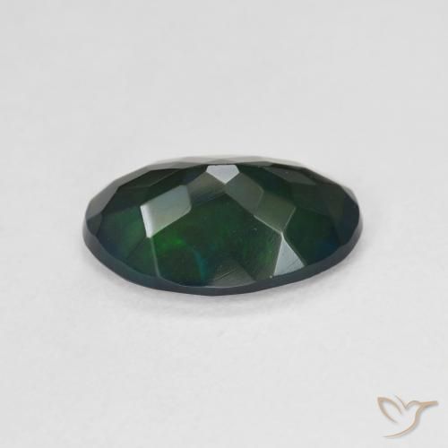 9,17 ctw natürlicher Mehrfarbig Schwarzer Opal, Oval, Lichtdurchlässig