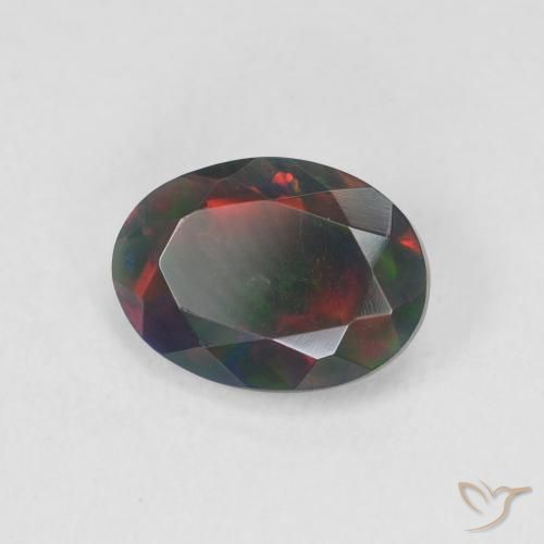 9,17 ctw natürlicher Mehrfarbig Schwarzer Opal, Oval, Lichtdurchlässig