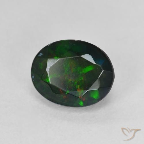 9,17 ctw natürlicher Mehrfarbig Schwarzer Opal, Oval, Lichtdurchlässig