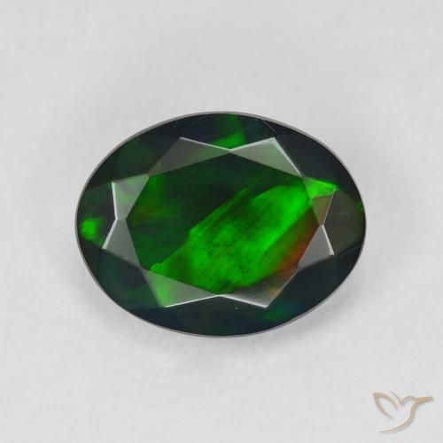 2.07ct Natürlicher Mehrfarbig Schwarzer Opal, Oval, Lichtdurchlässig