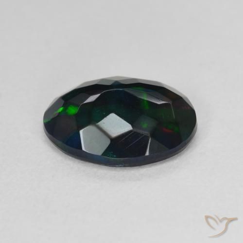 9,17 ctw natürlicher Mehrfarbig Schwarzer Opal, Oval, Lichtdurchlässig