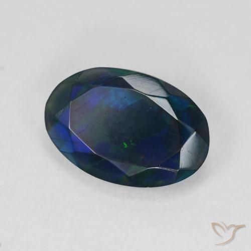 9,17 ctw natürlicher Mehrfarbig Schwarzer Opal, Oval, Lichtdurchlässig