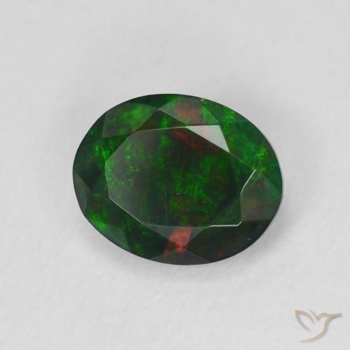9,17 ctw natürlicher Mehrfarbig Schwarzer Opal, Oval, Lichtdurchlässig