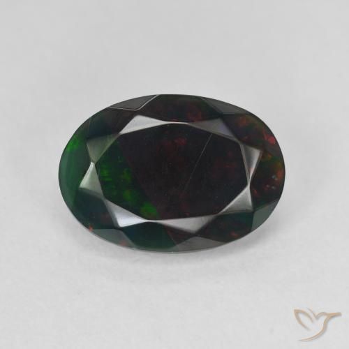 2.23ct Natürlicher Mehrfarbig Schwarzer Opal, Oval, Lichtdurchlässig