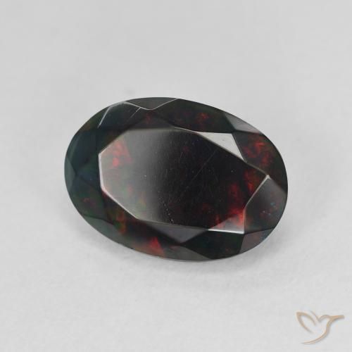 9,17 ctw natürlicher Mehrfarbig Schwarzer Opal, Oval, Lichtdurchlässig