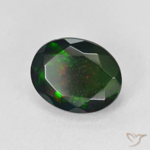 9,17 ctw natürlicher Mehrfarbig Schwarzer Opal, Oval, Lichtdurchlässig