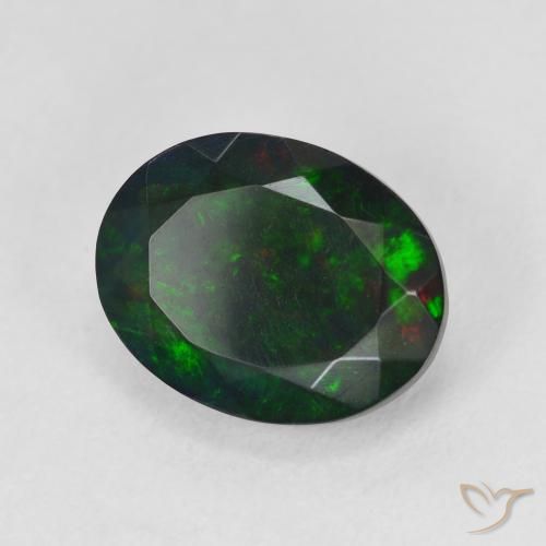 9,17 ctw natürlicher Mehrfarbig Schwarzer Opal, Oval, Lichtdurchlässig