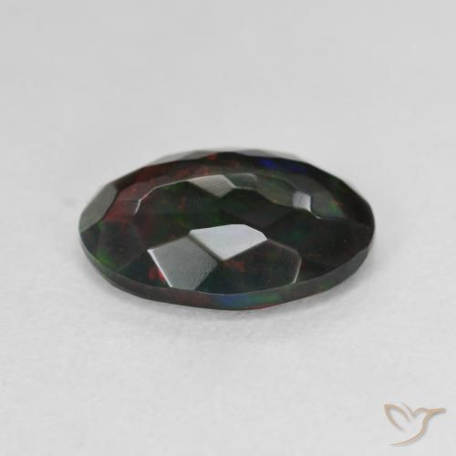 9,17 ctw natürlicher Mehrfarbig Schwarzer Opal, Oval, Lichtdurchlässig