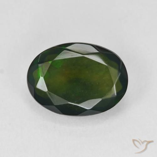 2.75ct Natürlicher Mehrfarbig Schwarzer Opal, Oval, Lichtdurchlässig