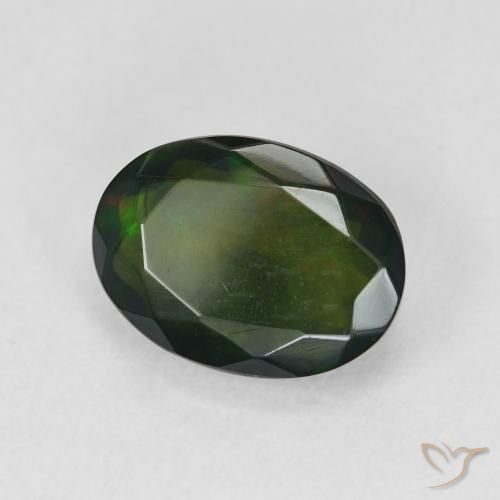 9,17 ctw natürlicher Mehrfarbig Schwarzer Opal, Oval, Lichtdurchlässig