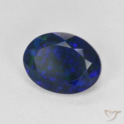 2,17 ctw natürlicher mehrfarbiger Schwarzer Opal, Oval Schliff, Lichtdurchlässig