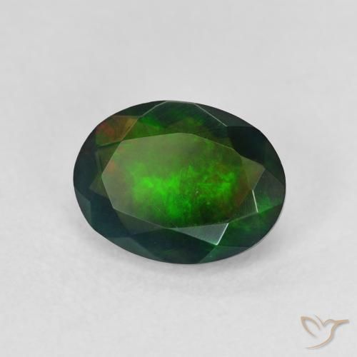 9,17 ctw natürlicher Mehrfarbig Schwarzer Opal, Oval, Lichtdurchlässig