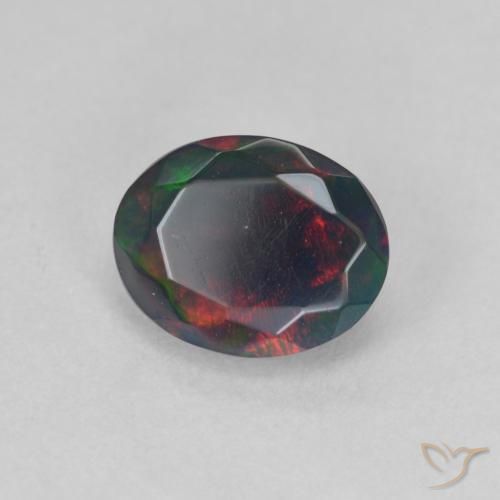 9,17 ctw natürlicher Mehrfarbig Schwarzer Opal, Oval, Lichtdurchlässig