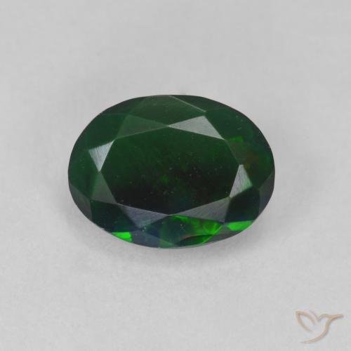 1.29ct Natürlicher Mehrfarbig Schwarzer Opal, Oval, Lichtdurchlässig