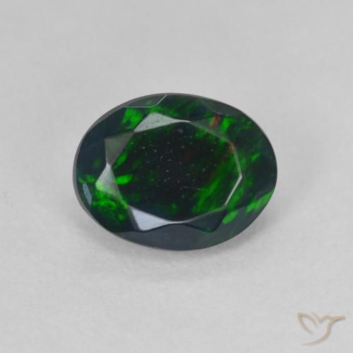 1.22ct Natürlicher Mehrfarbig Schwarzer Opal, Oval, Lichtdurchlässig