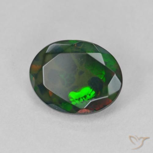 9,17 ctw natürlicher Mehrfarbig Schwarzer Opal, Oval, Lichtdurchlässig