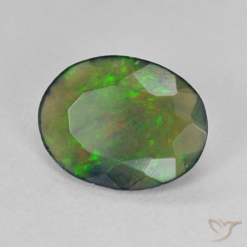 9,17 ctw natürlicher Mehrfarbig Schwarzer Opal, Oval, Lichtdurchlässig