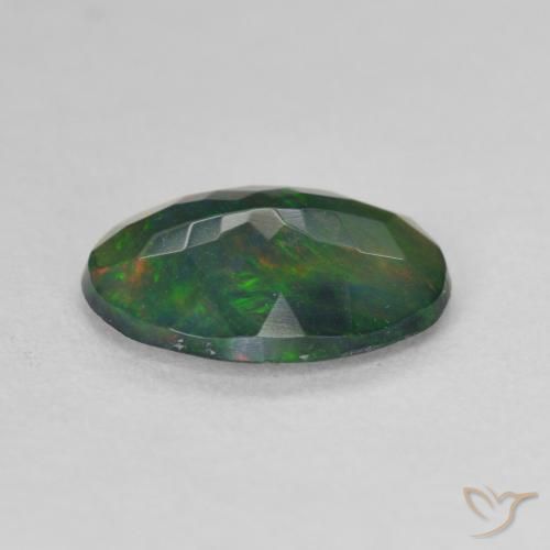 9,17 ctw natürlicher Mehrfarbig Schwarzer Opal, Oval, Lichtdurchlässig
