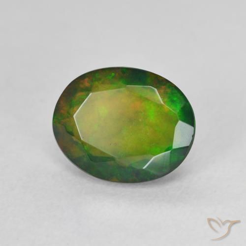 9,17 ctw natürlicher Mehrfarbig Schwarzer Opal, Oval, Lichtdurchlässig