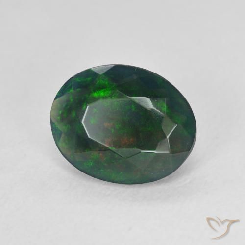 9,17 ctw natürlicher Mehrfarbig Schwarzer Opal, Oval, Lichtdurchlässig