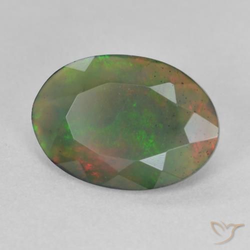 9,17 ctw natürlicher Mehrfarbig Schwarzer Opal, Oval, Lichtdurchlässig