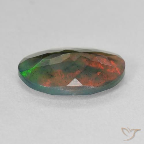 9,17 ctw natürlicher Mehrfarbig Schwarzer Opal, Oval, Lichtdurchlässig