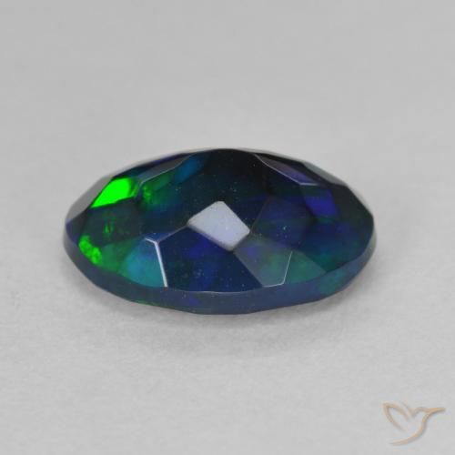 9,17 ctw natürlicher Mehrfarbig Schwarzer Opal, Oval, Lichtdurchlässig