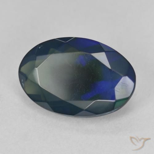 9,17 ctw natürlicher Mehrfarbig Schwarzer Opal, Oval, Lichtdurchlässig