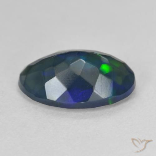 9,17 ctw natürlicher Mehrfarbig Schwarzer Opal, Oval, Lichtdurchlässig