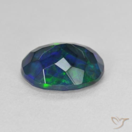 9,17 ctw natürlicher Mehrfarbig Schwarzer Opal, Oval, Lichtdurchlässig