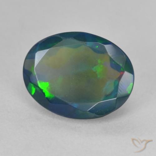 9,17 ctw natürlicher Mehrfarbig Schwarzer Opal, Oval, Lichtdurchlässig