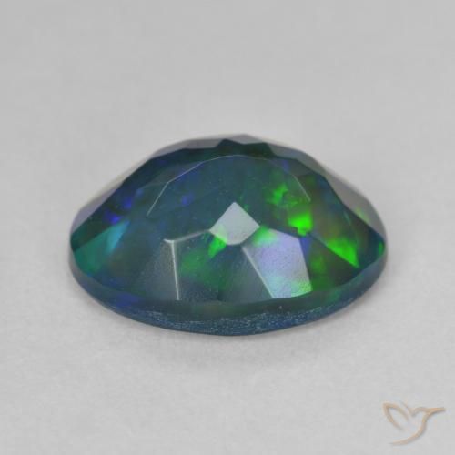 9,17 ctw natürlicher Mehrfarbig Schwarzer Opal, Oval, Lichtdurchlässig