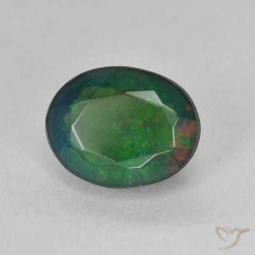 9,17 ctw natürlicher Mehrfarbig Schwarzer Opal, Oval, Lichtdurchlässig