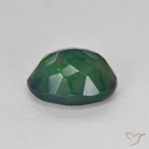 9,17 ctw natürlicher Mehrfarbig Schwarzer Opal, Oval, Lichtdurchlässig