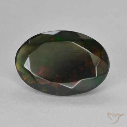 9,17 ctw natürlicher Mehrfarbig Schwarzer Opal, Oval, Lichtdurchlässig